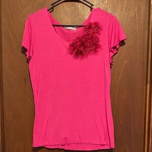 Vintage Suzie Fuchsia Top with Floral Detail